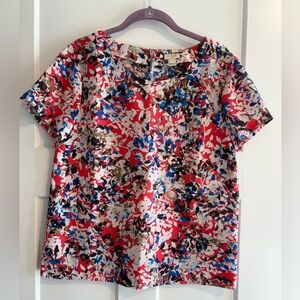 J. Crew Multicolor Abstract Print Top